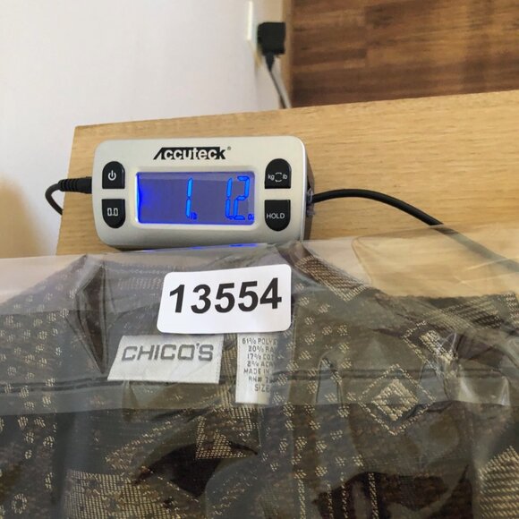 Chicos Jacket Womens 2 US 12 Brown Geometric Pattern Button Up Collared Career - Picture 10 of 10